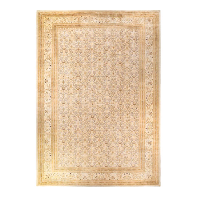 Mogul, One-of-a-Kind Hand-Knotted Area Rug - Ivory, 12' 3" x 18' 1" For Sale