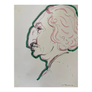 1970s Erika Romane Portrait of a Lady in Profile
