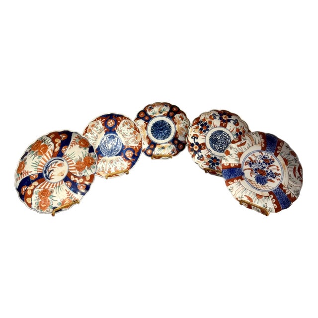 Antique Japanese Imari Plates, 1900, Set of 5 For Sale