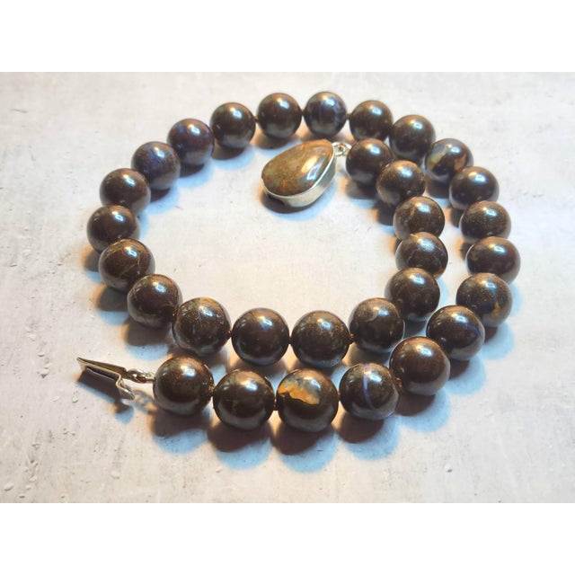 Contemporary Boulder Opal 14mm Beaded Necklace, 19 Inches For Sale - Image 3 of 11