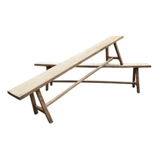 Solid Elm Benches, Set of 2 For Sale