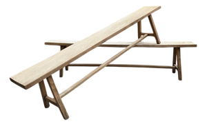 Solid Elm Benches, Set of 2