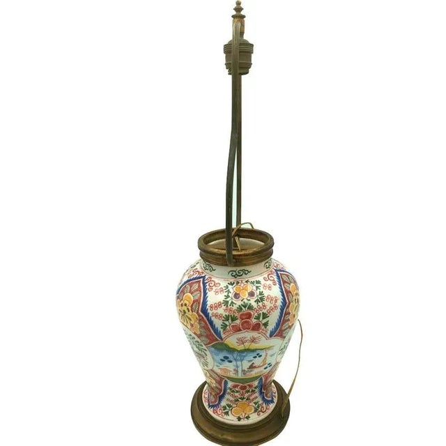 Blue Delf Vase Lamp, 1900s For Sale - Image 8 of 11
