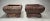Late 20th Century Art Deco Ceramic Cachepots, a Pair in Burgundy, Verdigris & Gold For Sale - Image 5 of 12