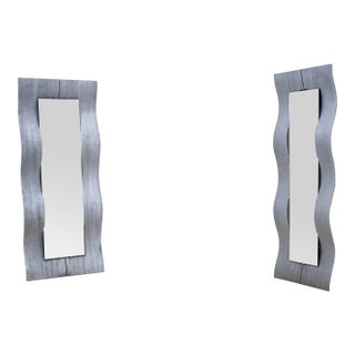 Pair of “Wave” Wall Mirrors by Lorenzo Burchiellaro (1933–2017), Italy, 1970s For Sale