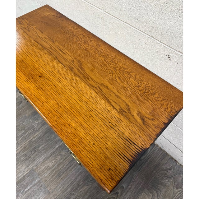 Antique Victorian Solid Golden Oak Two Drawer Chest For Sale - Image 11 of 13