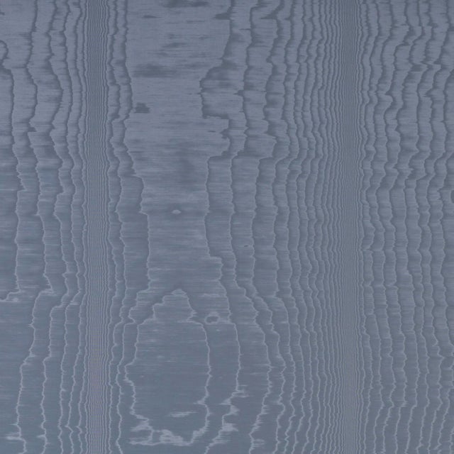 Early 21st Century Schumacher Moire Wallpaper in Ocean For Sale - Image 5 of 5