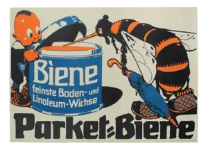 Large Advertisement Poster for Parket Biene Beeswax Company, 1920s