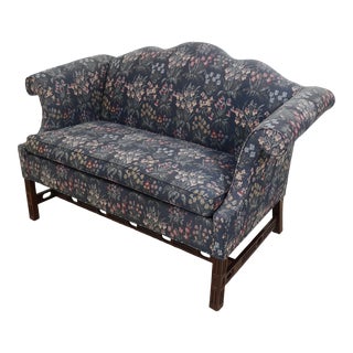 Hancock & Moore Chippendale Mahogany Upholstered Loveseat For Sale