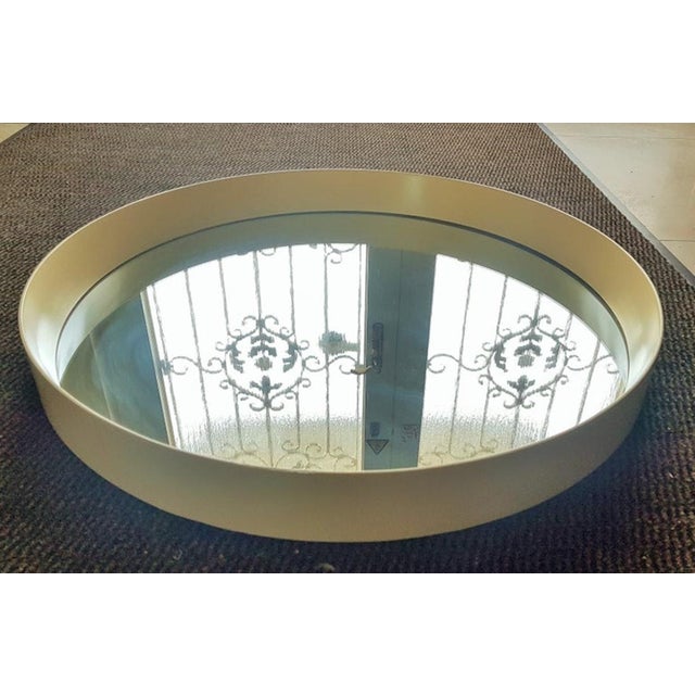 White White Frame Round Wall Mirror, Italy, 1960s For Sale - Image 8 of 18