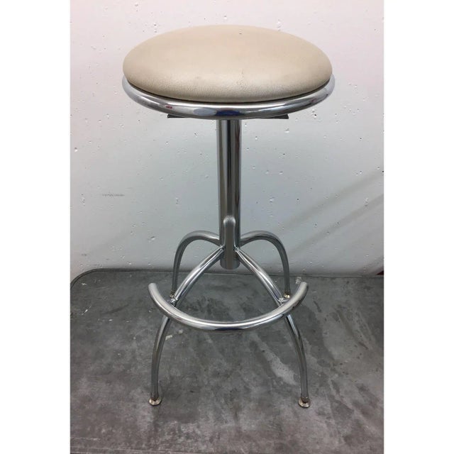 MidCentury Modern Chrome Swiveling Bar Stool Chairish