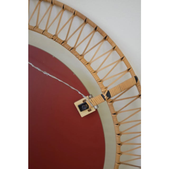 1950s 1950s Danish Mid-Century Rattan Mirror For Sale - Image 5 of 7