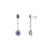18k Solid White Gold Blue Sapphire & Diamond Drop Earrings- A Pair For Sale - Image 4 of 5