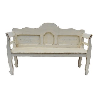 Painted Pine Bench or Settle, Hungary, Circa 1880 For Sale