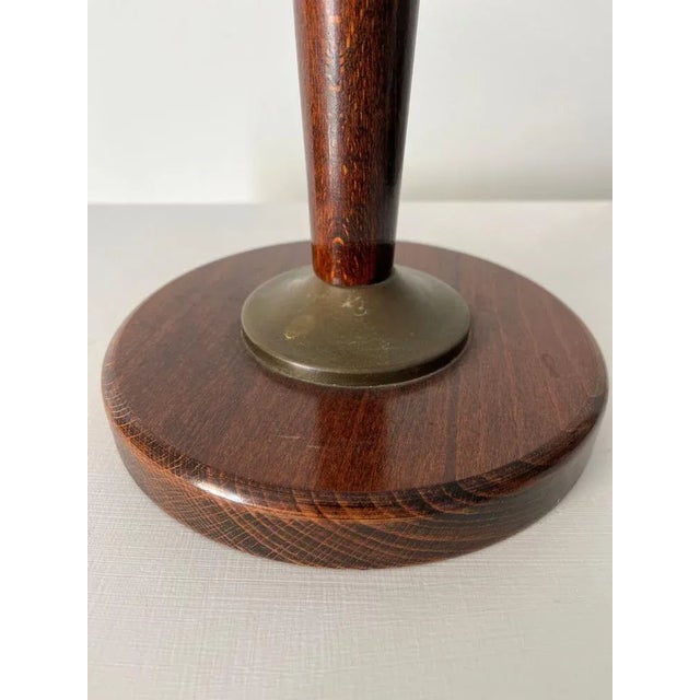 20th Century Art Deco Brass and Wood Table Lamp, France, 1960s For Sale - Image 6 of 9