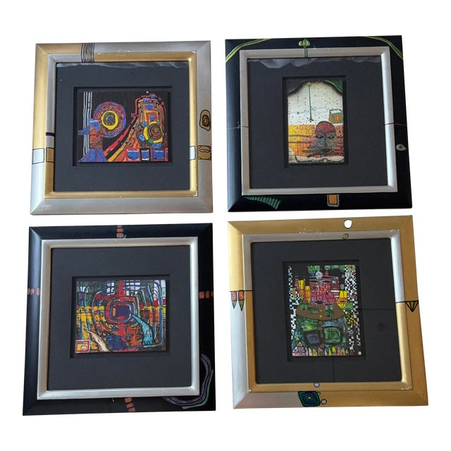 Friedensreich Hundertwasser, Four Framed Etchings For Sale