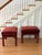 1970s Sculptural Arched Leg Rectangular Red Velvet Ottomans - A Pair For Sale - Image 9 of 12
