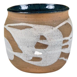 Stoneware Table Planter with White Glaze For Sale