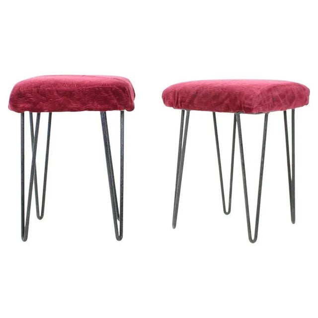 Red Set of Mid-Century Stools, Czechoslovakia, 1970s For Sale - Image 8 of 8