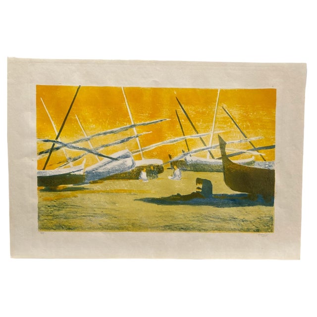 Enid Chauvin, Spanish Beach, Colour Lithograph, 1970s For Sale - Image 15 of 15