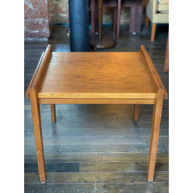 Wood 1940s French Modern Oak Side Table by René Gabriel For Sale - Image 7 of 15