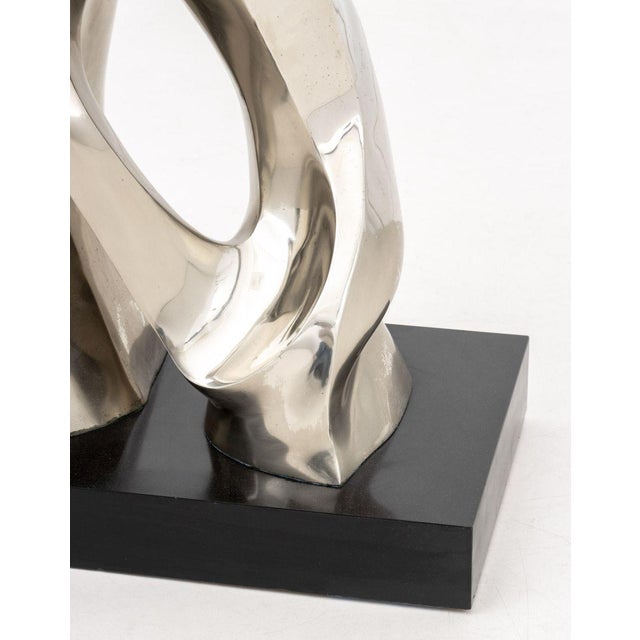 Metal Seymour Meyer Abstract Chromed Bronze Sculpture For Sale - Image 7 of 8