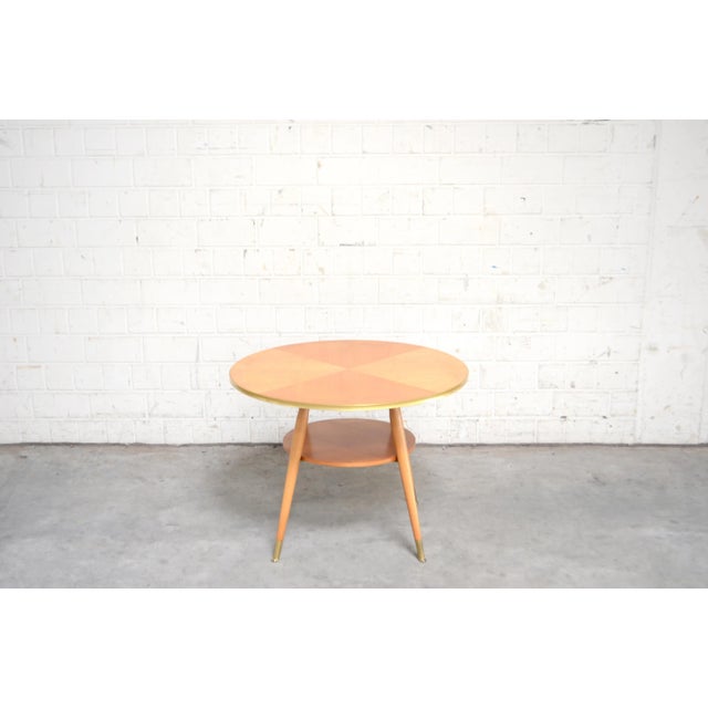 Mid-Century Side Table in Brass & Cherry For Sale - Image 13 of 13
