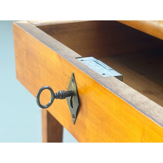 Biedermeier Table in Cherry Wood with Drawer, 1800s For Sale - Image 3 of 18