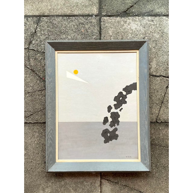 Mid-Century Modern Mid 20th Century Vintage MCM Original Abstract Oil on Board For Sale - Image 3 of 4