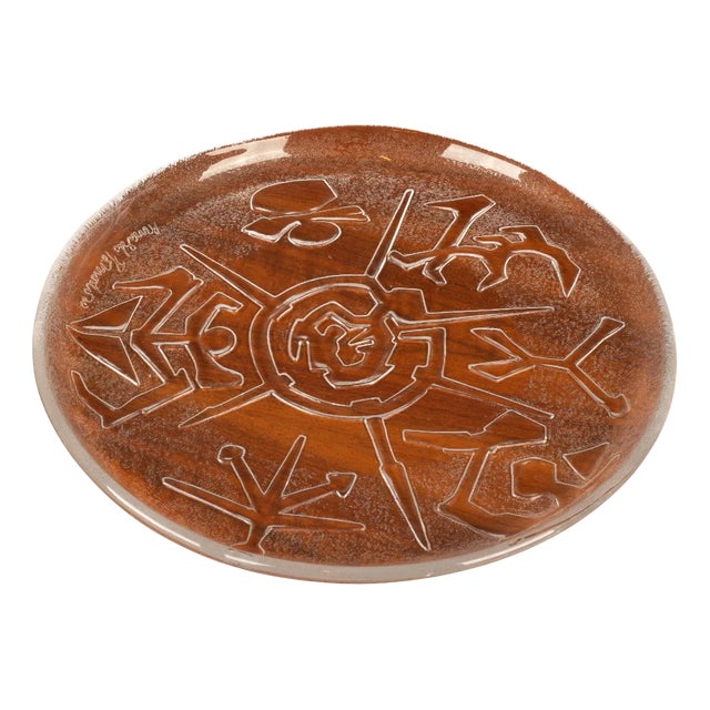 Sculptural Glass Plate by Arnaldo Pomodoro for Edizioni Ars D Milano, 1980s For Sale