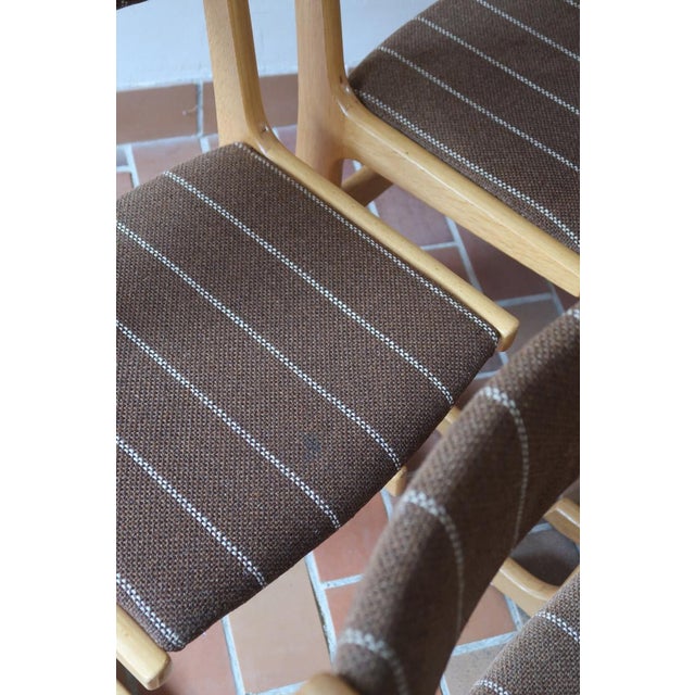Dining Chairs in Beech and Striped Fabric from Farstrup Møbler, Denmark, 1970s, Set of 4 For Sale - Image 13 of 17