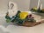 Rustic European Monumental Italian Majolica Swan Centerpiece Bowl by Abigails Italy, Hand-Painted Fruit & Faux Bois, 24 For Sale - Image 3 of 11