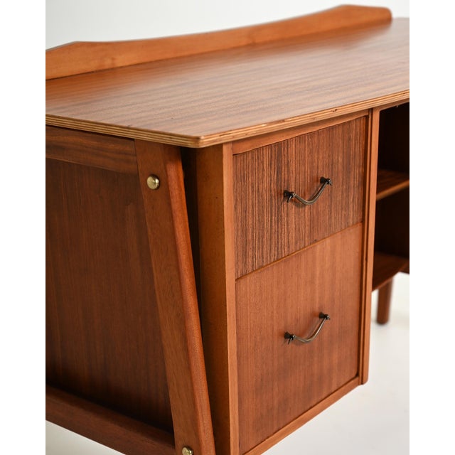 Wood Vintage Scandinavian Teak Desk, 1950s For Sale - Image 7 of 11