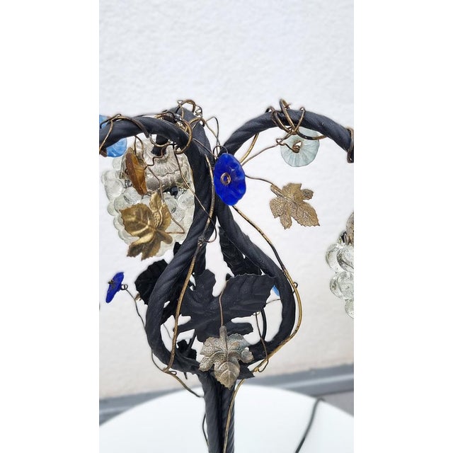 Item: Table Lamp 3-bulb E14 Age: Approx. 1970s Material: Metal, Glass Dimensions: Height 55 cm Width 40 cm Depth 40 cm...