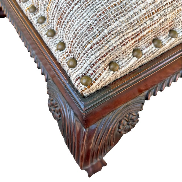 Mid-20th Century Chippendale-Style Ottoman For Sale - Image 11 of 18