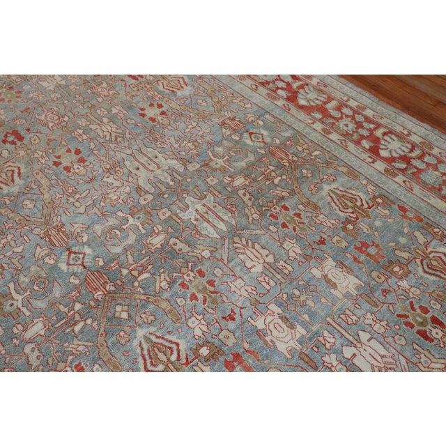 Early 20th Century Zabihi Collection Decorative Oversize Gray Blue Persian Bibikabad Rug - 10'7" x 17'1" For Sale - Image 12 of 12