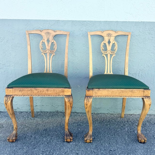 Vintage Chippendale Style Ball in Claw Dining Chairs - Set of 4 For Sale - Image 4 of 11