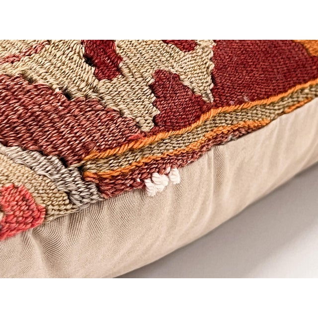 Vintage Turkish Kilim Pillow | Handwoven Wool Decorative Cushion | 16 in X 16 In For Sale - Image 10 of 10