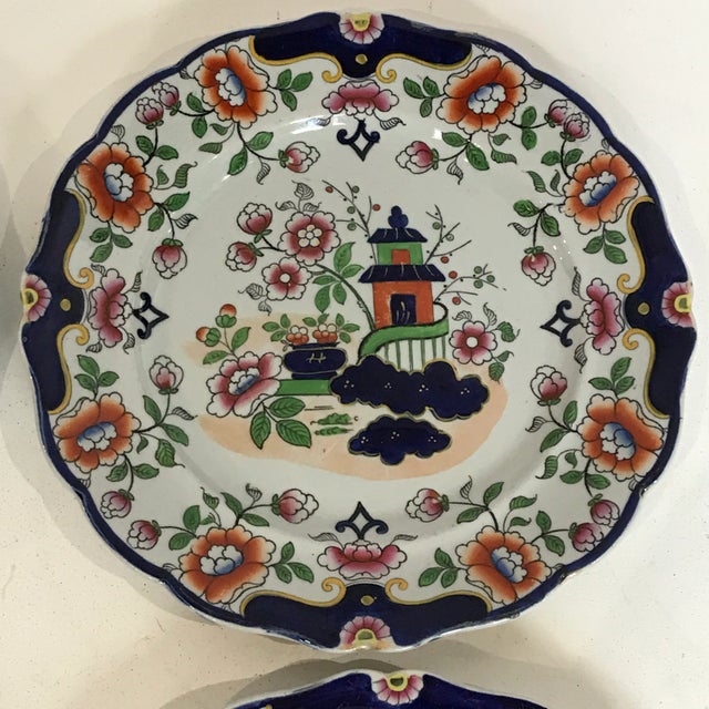England New Stone Imari Peking Cabinet Plates a Set of Four9" For Sale - Image 4 of 13