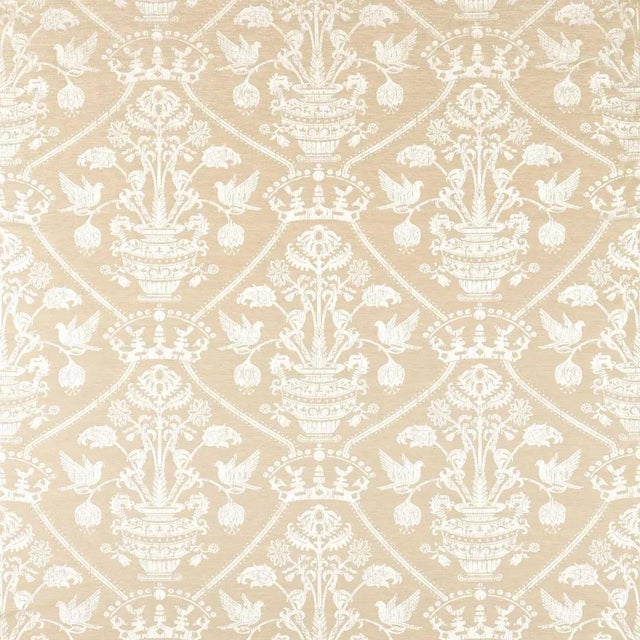 Originating from an archive document Highgrove Damask has been designed with His Majesty King Charles III`s Highgrove...
