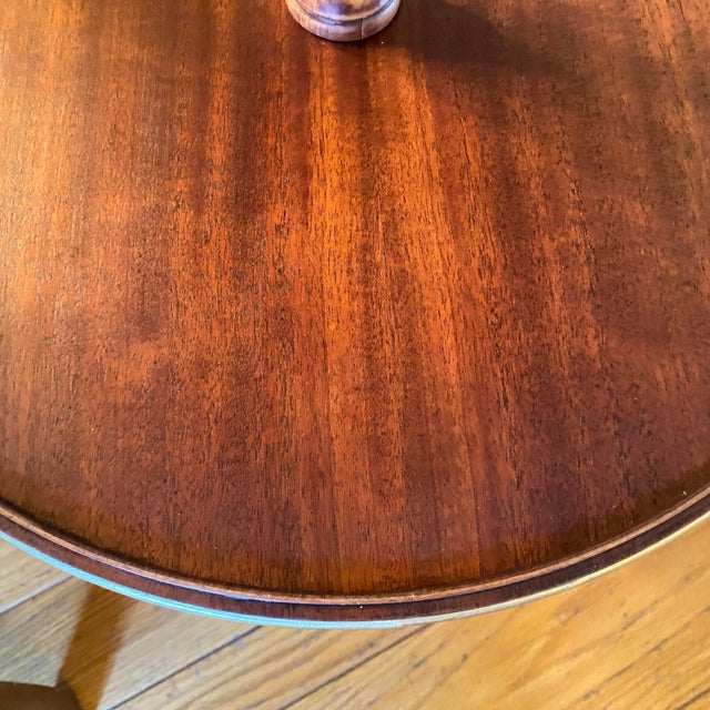 Round Tier Three Leg Regency Salon Table With Gold Claw Feet and Gold Accent For Sale - Image 17 of 18