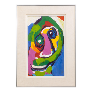 Karel Appel, Tete 1968 Signed Original Acrylic on Board CoBrA Art Movement