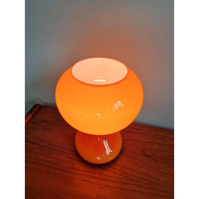Space Age Table Lamp in Orange Glass, Belgium, 1960s For Sale - Image 4 of 13