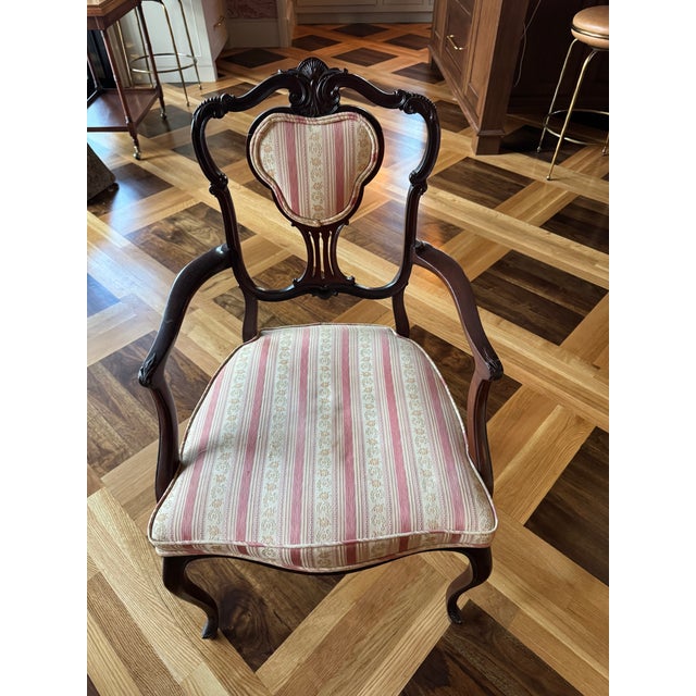 1950s Late Victorian Carved Mahogany Rococo Revival Armchair, Probably American, C. 1880–1900, With Louis XV Influence For Sale - Image 5 of 12