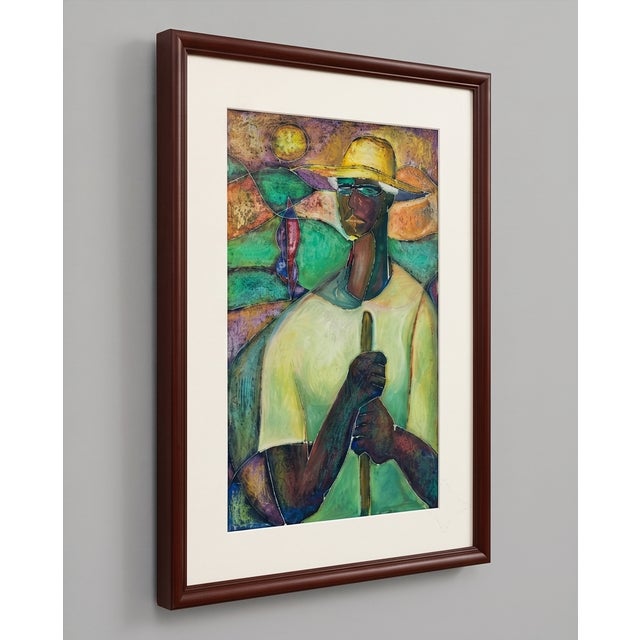 Figurative 1990s Framed William Tolliver Signed Limited Edition Lithograph 'Man With Hoe' For Sale - Image 3 of 4