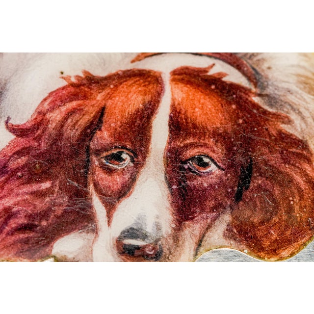 Fantastic Hand Painted Enamel Spaniel Dog Continental 800 Silver Antique Snuff Trinket Box For Sale - Image 4 of 14