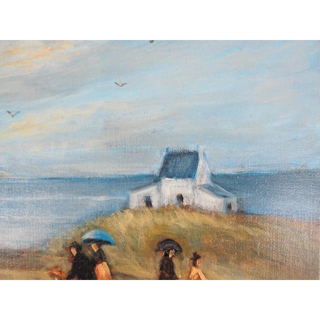 Michel Pabois, Two Breton Boats at the Water's Edge, Original Oil on Canvas For Sale - Image 6 of 9