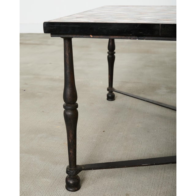 Monumental Italian Mosaic Marble Top Specimen Cocktail Table For Sale - Image 17 of 18
