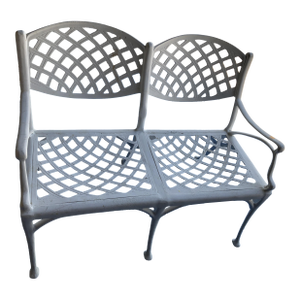 Sale 1990s White Metal Outdoor Bench Reduced