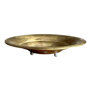 1940s Art Deco Small Swedish Brass Footed Plate